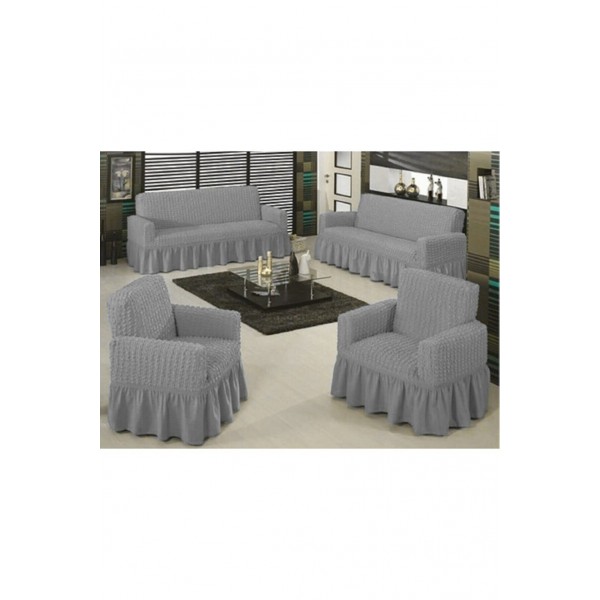 Antrasit Renk Koltuk Örtüsü 3-3-1-1